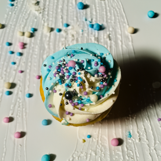 Birthday Bliss: Vanilla Cream Cheese Frosting Cupcake (Nut-Free)